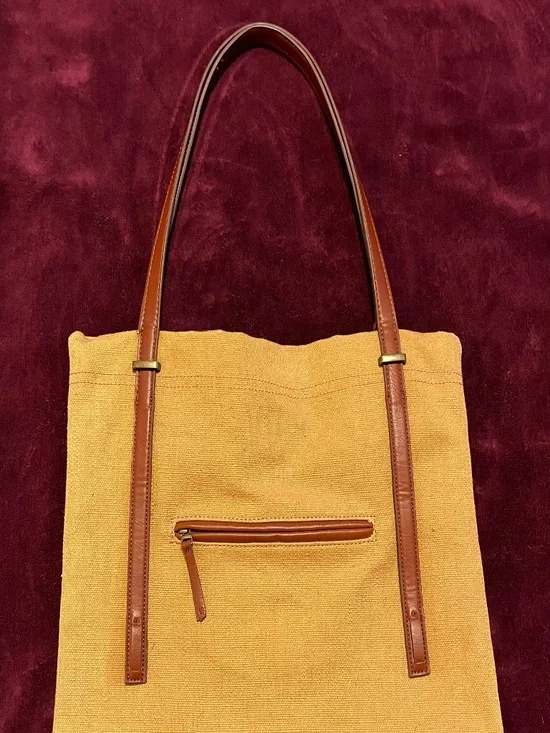 Lucky Brand golden brown fabric tote bag - Picture 2 of 9